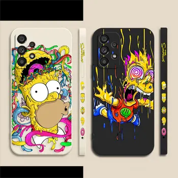 Забавен калъф за вашия телефон, The S-Simpsons от Аниме За Samsung Galaxy A72 A71 а a53 A51 A52 A42 A31 A32 в а23 A22 A21S 4G 5G Течен Цветен Калъф