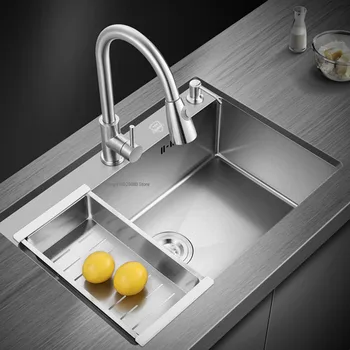 Кухненски и Домакински мивка Silver Nano 304 Мивка от неръждаема стомана За подреждане на дома, мивка, мивка за ръце, кухненски принадлежности
