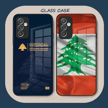 Паспорт на Ливан Флаг Карта, Калъф за Телефон Стъкло За Samsung S22 S23 S20 A51 A52 A12 A22 A32 A72 Ultra Note 20 10 Pro Plus на Корпуса