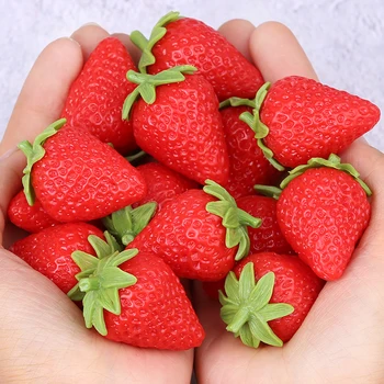 Изкуствени плодове, пластмасов симулация модел на ягоди и зеленчуци подпори за кухня, обзавеждане за дома, 20 бр/лот