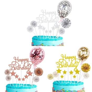Качествен украшение за торта от балони, Топперы от Розово Злато, Украса За Торта