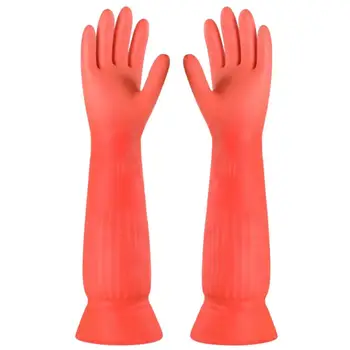 1 чифт почистващи ръкавици с удължен ръкав, водоустойчиви, леки, нескользящие, Защитни, за почистване и обикновена, еластични, Удобни, Эмульсионный Glo