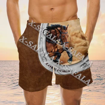 Шорти за плуване с конски бегами Wrangler Horse Любовник, летни шорти за плаж, отдих, мъжки плувни панталони, спортни обувки-7