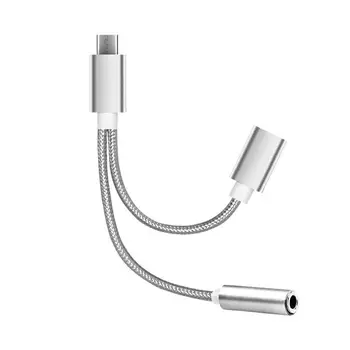 2 In1 USB-C TypeC до 3.5 мм Aux Аудио Кабел За зареждане и Адаптер Y Сплитер за слушалки за Xiaomi за Huawei Samsung Type-C Конвертор