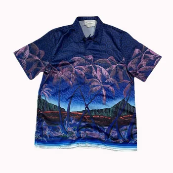 2023ss Къса риза Казабланка, лятна Мъжки Дамски висококачествени ежедневни плажна риза с гавайским ръкав, топ