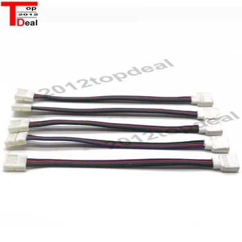 30 бр./лот, 4-пинов led удлинительный кабел, 4-за контакт на иглата и закопчалка за led лента RGB 3528/5050