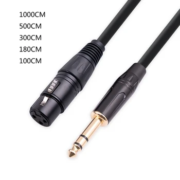 Конектор XLR кабел 1/4 6,35 мм позлатен щепсел, кабел XLR за TRS, PVC линия
