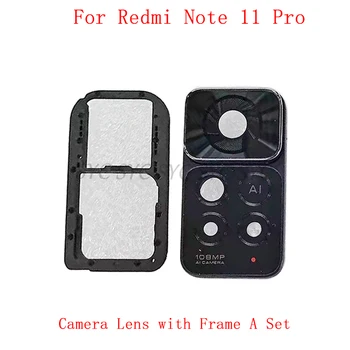Оригинално Задното Стъкло на Обектива на Камерата за Обратно виждане с Притежателя на Рамка За Xiaomi Redmi Note 11 Pro 5G Frame Фотоапарат с Запчастями за Ремонт на Обектив