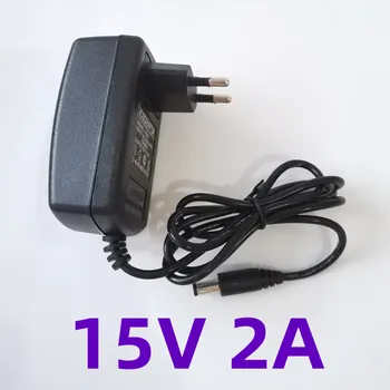 1бр 15V2A AC 100V-240V конвертор адаптер dc 15V 2A 2000mA Източник на захранване ЕС щепсел 5.5 mm x 2,1-2,5 мм
