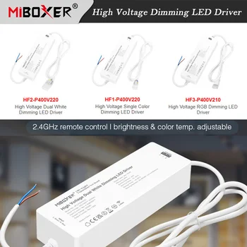 Miboxer 220-240 v Макс 400 W високо напрежение led драйвер с Потъмняване, Одноцветный/Double White/RGB Източник на Захранване 2.4 G RF Дистанционно управление