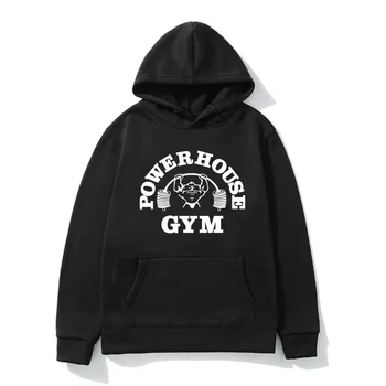 Hoody с графичен лого Powerhouse Gym, мъжки пуловер за фитнес, Блузи, Дрехи Оверсайз, hoody с дълъг ръкав, готическата градинска облекло