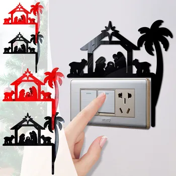 2023 Коледна украса на рамката на Вратата от Акрил, Домът на Дядо Коледа, Празнична домашна Вратата, декоративен Коледен Декор # 50 г