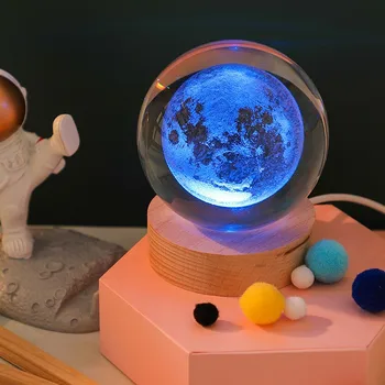 3D Планета на Слънчевата система, кристална топка, Галактика с лазерно гравиран, Глобус, Декор, Астрономически подаръци, Украса на стаята, реквизит за снимки