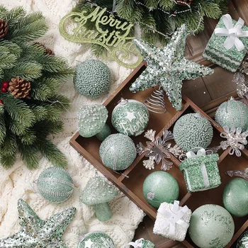 Нов продукт, изискан Зелена Коледа топка, Украса за Коледната елха, Подвесное Украса, Подвесное украса, Ръчно рисувани