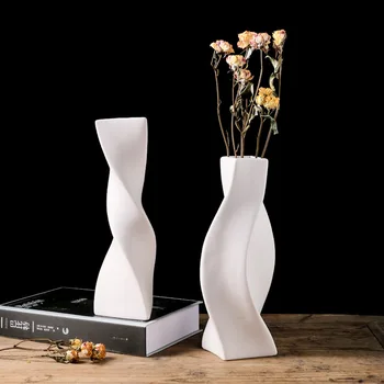 Керамични креативна геометрична ваза за моделиране на цветя в минималистичен интериор, съвременно изкуство, креативна вази за дома, всекидневна, маса, офис