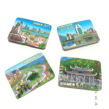 Xiamen Живописен Китайски Туристически Възпоменателен Магнит За Хладилник От Смола