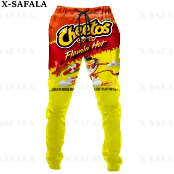 Горещи панталони за закуски Cheetos с 3D принтом, мъжки, спортни панталони, всекидневни дълги джоггеры за бягане, градинска дрехи, есенни спортни панталони-4