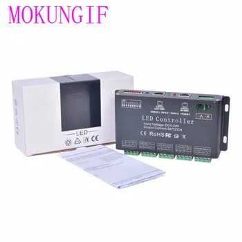 Moukungif бърза доставка 3шт DC5V-24V 12-канален 12-канален RGB DMX512 led контролер DMX декодер и на водача модул led лента черен 5A