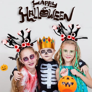 Превръзка на главата с глазным ябълка за възрастни и деца, в стил хоррор на Хелоуин, бар 