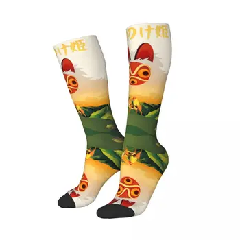 Летни чорапи-тръбички Princess Mononoke Merch за мъже и жени, комфортни чорапи с принтом под коляното, всесезонни, най-добрата идея за подарък