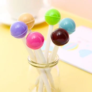 Японската сладък гел писалка Kawaii Lollipop Бонбони, сладки сини канцеларски материали, ученически пособия, стационарен офис аксесоар Kawai, красиво нещо